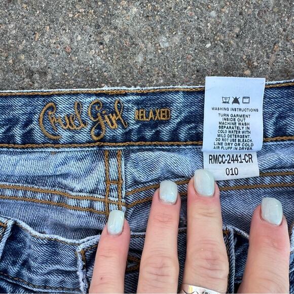 Y2K Cruel Girl 9R Relaxed Fit Boot Cut Blue Denim Jeans - Picture 5 of 8